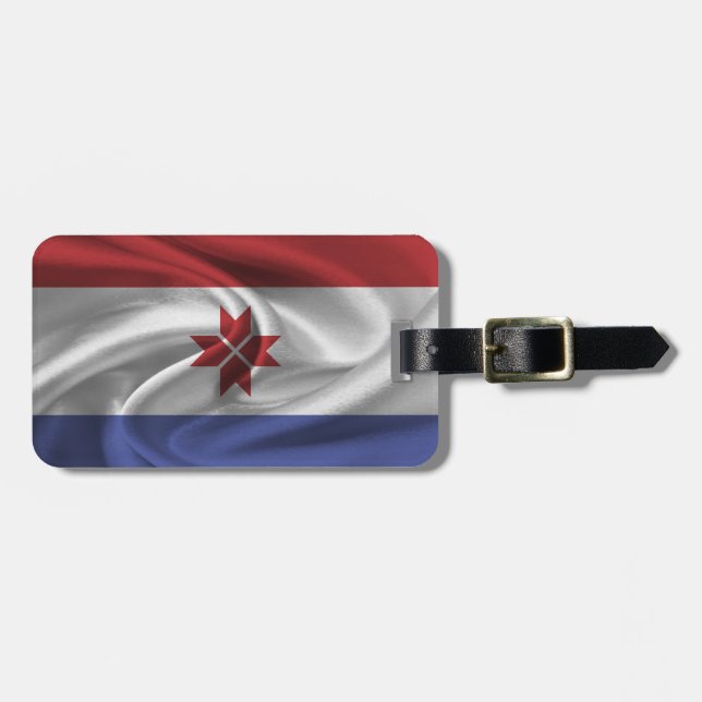 Etiqueta De Bagagem Bandeira Da Mordovia (Frente Horizontal)