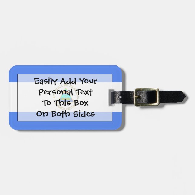 Etiqueta De Bagagem Bandeira da Nicarágua Easy ID Pessoal (Frente Horizontal)