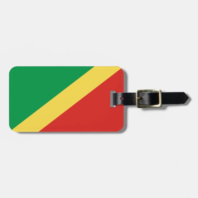 Etiqueta De Bagagem Bandeira da República do Congo (Frente Horizontal)