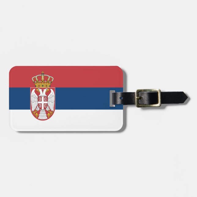 Etiqueta De Bagagem Bandeira da Sérvia (Frente Horizontal)