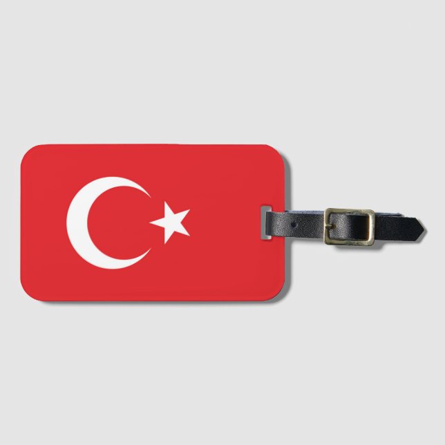 Etiqueta De Bagagem Bandeira da Turquia (Frente Horizontal)