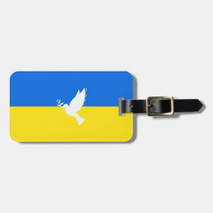 Etiqueta De Bagagem Bandeira da Ucrânia - Vara da Paz - Liberdade - Pa
