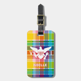 Etiqueta De Bagagem Bandeira das Ilhas Virgens dos EUA, Madras