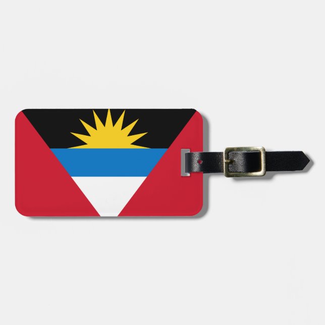 Etiqueta De Bagagem Bandeira de Antígua e Barbuda Patriótica (Frente Horizontal)