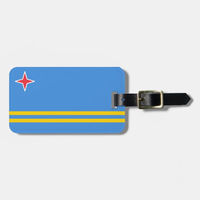 Etiqueta De Bagagem Bandeira de Aruba (Frente Horizontal)