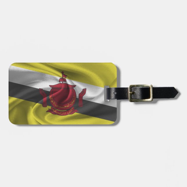 Etiqueta De Bagagem Bandeira de Brunei (Frente Horizontal)