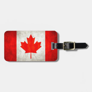 Etiqueta De Bagagem Bandeira de Canadá do Grunge