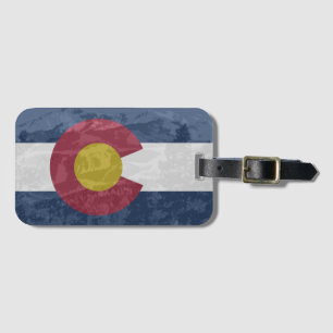 Etiqueta De Bagagem Bandeira de Colorado com pico dos piques
