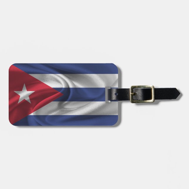 Etiqueta De Bagagem Bandeira De Cuba (Frente Horizontal)