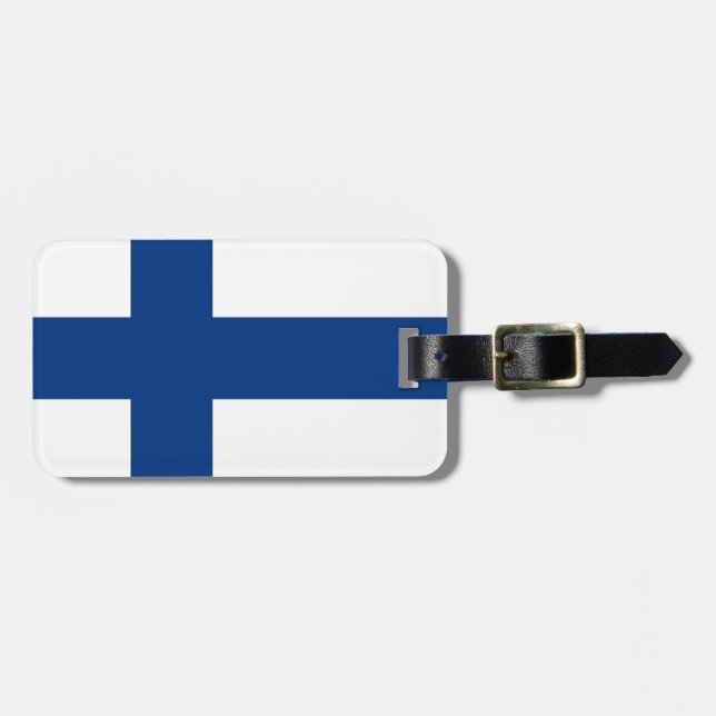 Etiqueta De Bagagem Bandeira de Finlandia (Frente Horizontal)