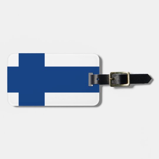 Etiqueta De Bagagem Bandeira de Finlandia (lippu de Suomen, flagga de