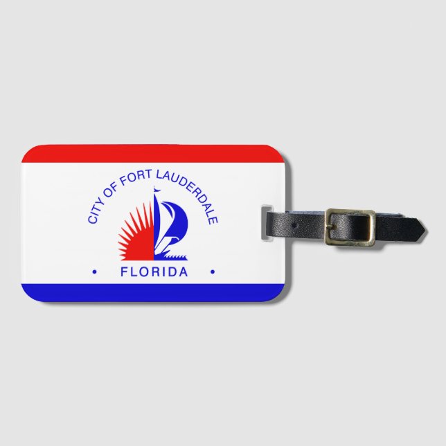 Etiqueta De Bagagem Bandeira de Fort Lauderdale, Florida (Frente Horizontal)
