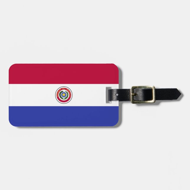 Etiqueta De Bagagem Bandeira de Paraguai (Frente Horizontal)