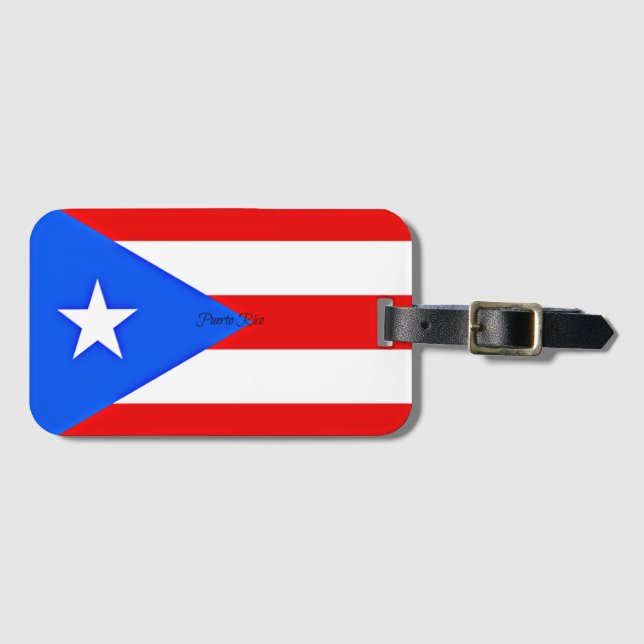 Etiqueta De Bagagem Bandeira de Porto Rico (Frente Horizontal)