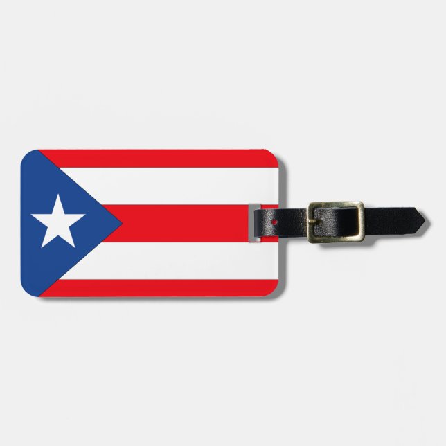 Etiqueta De Bagagem Bandeira de Puerto Rico (Frente Horizontal)