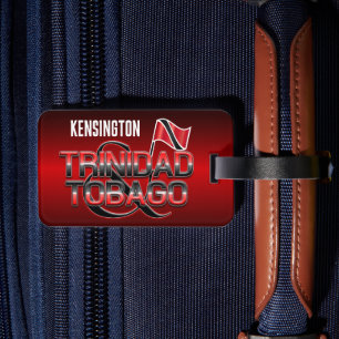Etiqueta De Bagagem Bandeira de Trinidad e Tobago com seu nome