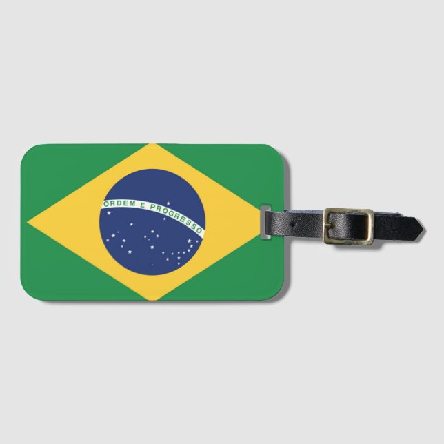 Etiqueta De Bagagem Bandeira do Brasil (Frente Horizontal)