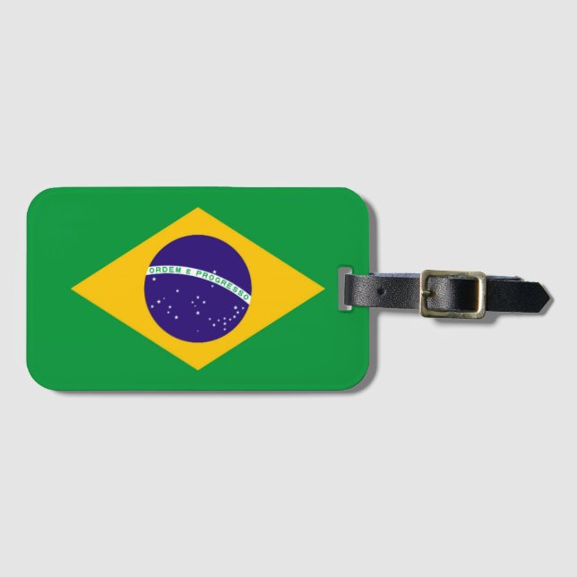 Etiqueta De Bagagem Bandeira do Brasil (Frente Horizontal)