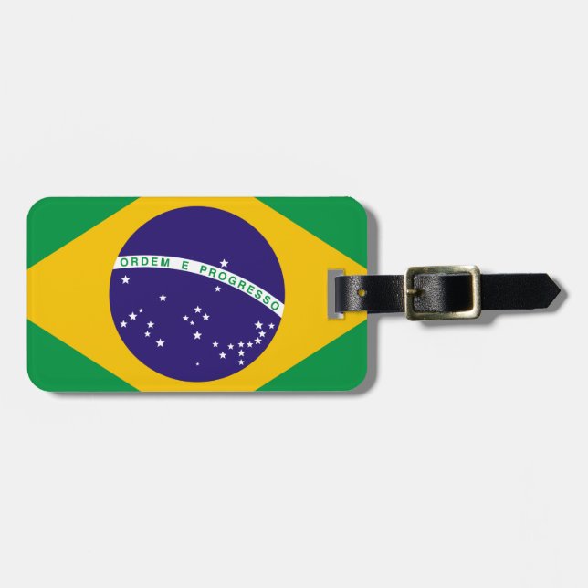 Etiqueta De Bagagem Bandeira do Brasil (Frente Horizontal)