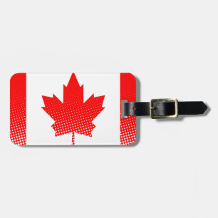 Etiqueta De Bagagem Bandeira do Canadá com Efeito de Meiotom