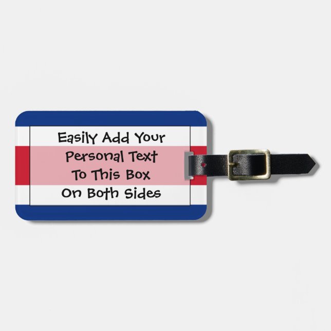 Etiqueta De Bagagem Bandeira do Costa Rica Easy ID Pessoal (Frente Horizontal)