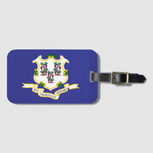 Etiqueta De Bagagem Bandeira do Estado de Connecticut, EUA