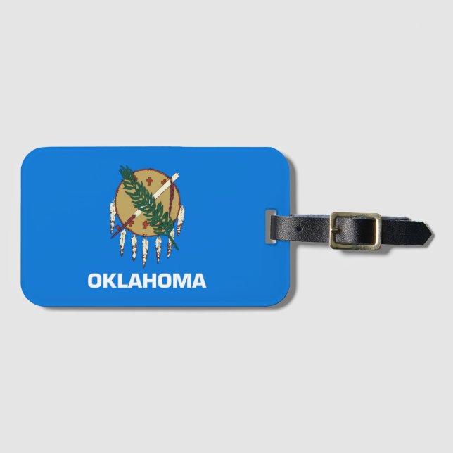 Etiqueta De Bagagem Bandeira do Estado de Oklahoma, EUA (Frente Horizontal)