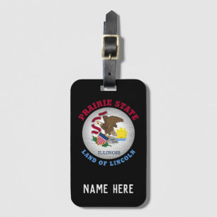 ETIQUETA DE BAGAGEM BANDEIRA DO ESTADO DE PRAIRIE ILLINOIS