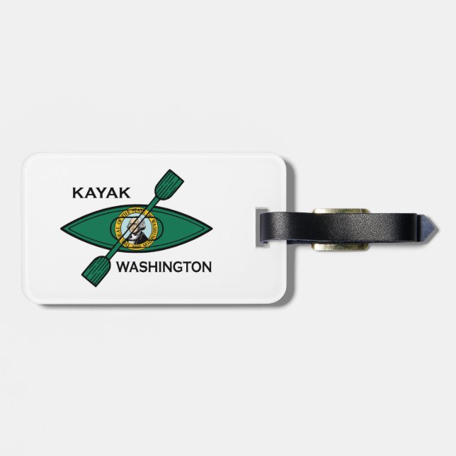 Etiqueta De Bagagem Bandeira do Estado de Washington Kayak (Traseira Horizontal)