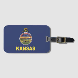 Etiqueta De Bagagem Bandeira do Estado do Kansas, EUA
