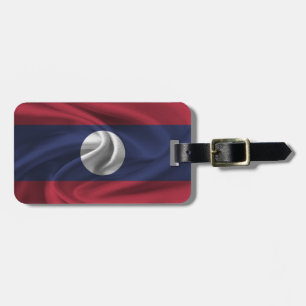 Etiqueta De Bagagem Bandeira Do Laos