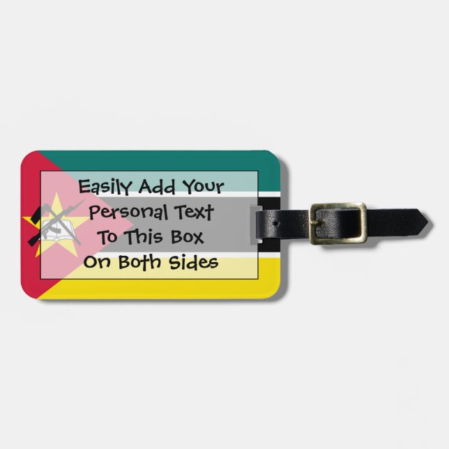 Etiqueta De Bagagem Bandeira do moçambicano Easy ID Personal (Frente Horizontal)
