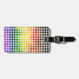 Etiqueta De Bagagem Bandeira do Orgulho Gay Colorida Xadrez Boho Excên