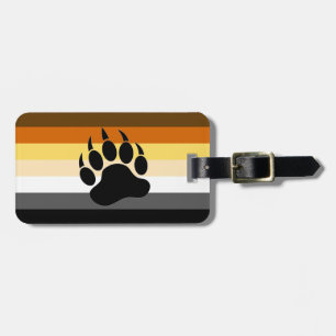 Etiqueta De Bagagem Bandeira do Orgulho Urso Gay Pata de Urso