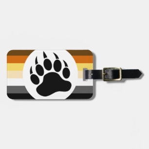 Etiqueta De Bagagem Bandeira do Orgulho Urso Gay Pata de Urso