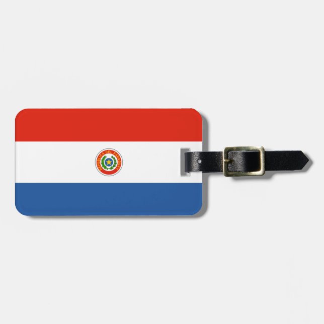 Etiqueta De Bagagem bandeira do Paraguai (Frente Horizontal)