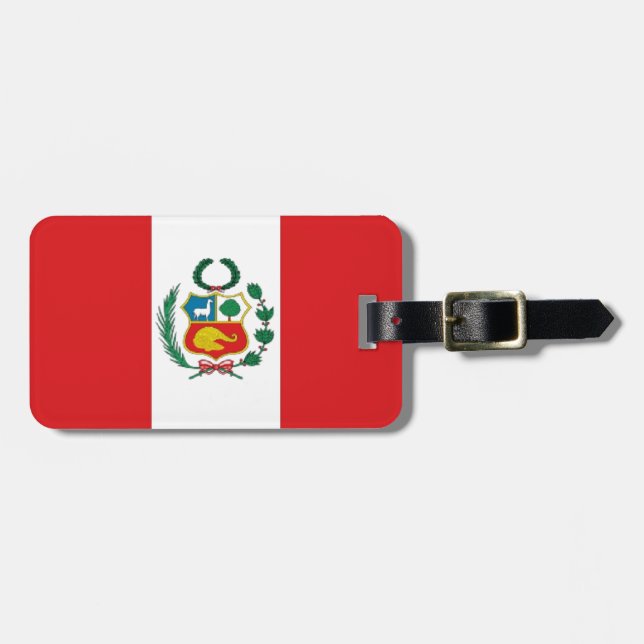 Etiqueta De Bagagem Bandeira do Peru (Frente Horizontal)