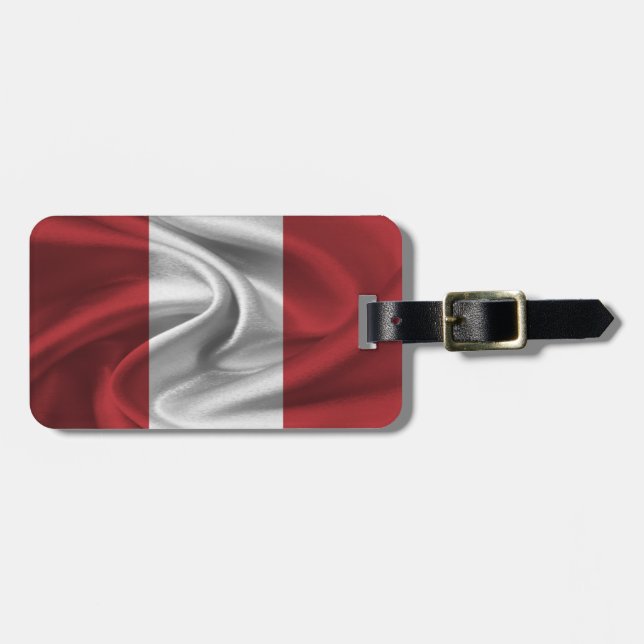 Etiqueta De Bagagem Bandeira Do Peru (Frente Horizontal)