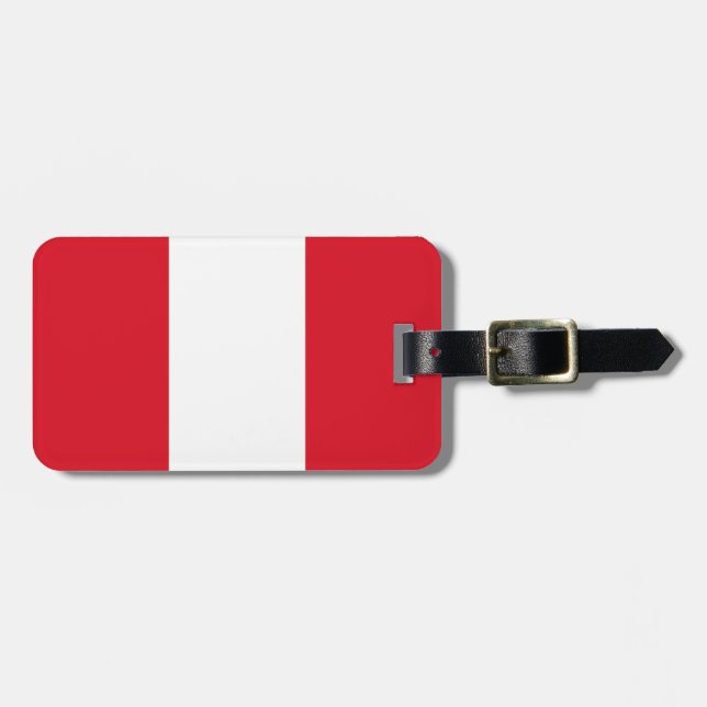 Etiqueta De Bagagem Bandeira do Peru (Frente Horizontal)