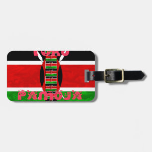 Etiqueta De Bagagem Bandeira do Quênia: Tuko Pamoja - Design de Arte U