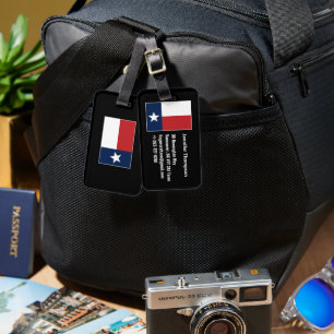 Etiqueta De Bagagem Bandeira do Texas Vermelha Branca Azul Personaliza
