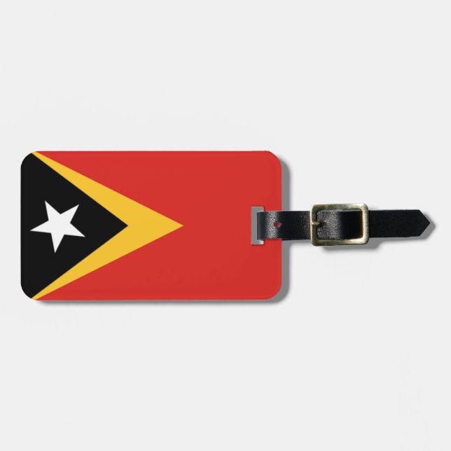 Etiqueta De Bagagem Bandeira do Timor-Leste - Fácil ID (Frente Horizontal)