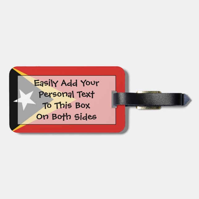 Etiqueta De Bagagem Bandeira do Timor-Leste - Fácil ID (Traseira Horizontal)