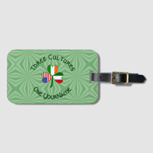 Etiqueta De Bagagem Bandeira do Trevo Personalizada Ítalo-Irlandesa Am