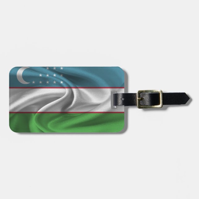 Etiqueta De Bagagem Bandeira Do Usbequistão (Frente Horizontal)
