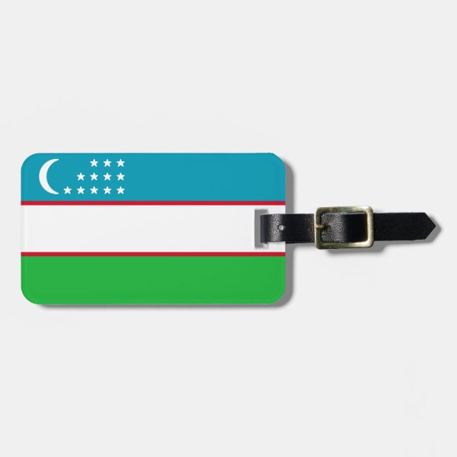 Etiqueta De Bagagem Bandeira do Usbequistão (Frente Horizontal)