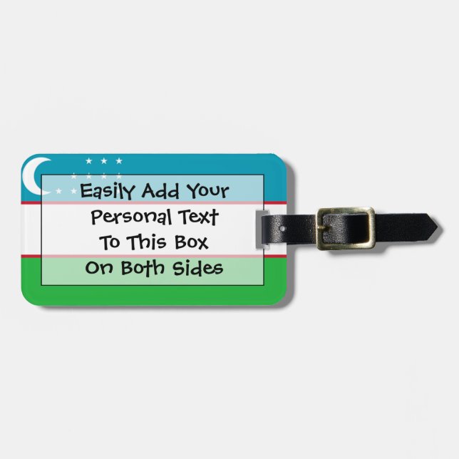 Etiqueta De Bagagem Bandeira do Usbequistão Easy ID Personal (Frente Horizontal)