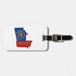 Etiqueta De Bagagem Bandeira e mapa do estado de Geórgia