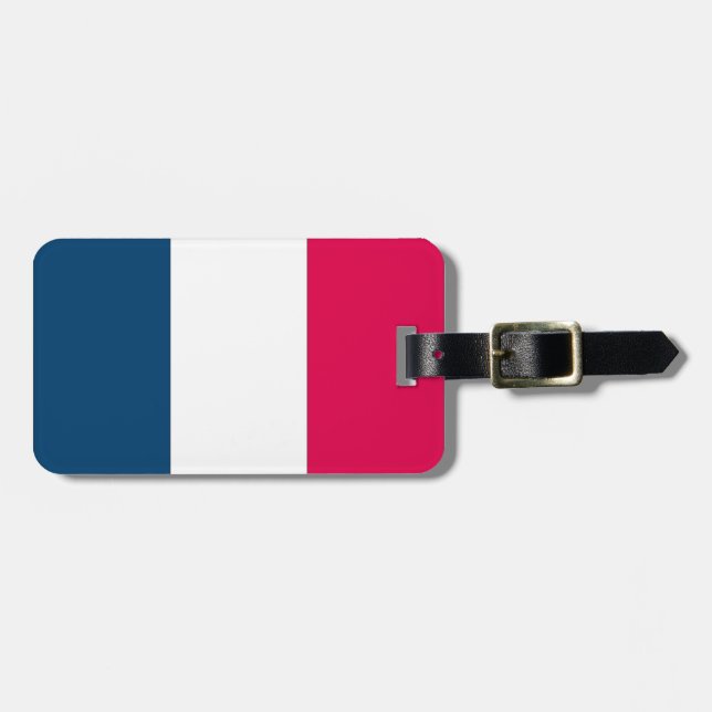 Etiqueta De Bagagem Bandeira Francesa (Frente Horizontal)