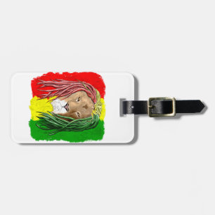 Etiqueta De Bagagem Bandeira jamaicana da reggae do leão de Rasta